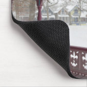 Porch Uitzicht op een sneeuwdag - Martha's wijntui Muismat (Hoek)