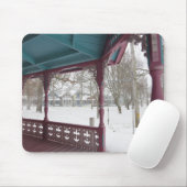 Porch Uitzicht op een sneeuwdag - Martha's wijntui Muismat (Met muis)