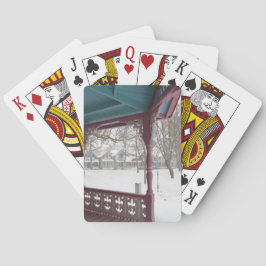 Porch Uitzicht op een sneeuwdag - Martha's wijntui Pokerkaarten