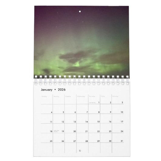 Porch Uitzicht van het noorderlicht / drie / Kalender (Jan 2026)