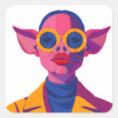 Porcine Beauty Vierkante Sticker (Voorkant)