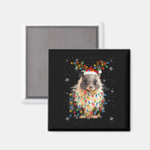 Porcupine Animal Santa Hat Lelijke Kerstboom Lig Magneet (Voorkant / Achterkant)