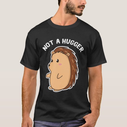 Porcupine antisocial not hugged induced t-shirt (Voorkant)