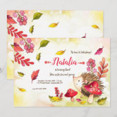 Porcupine Cutie Birthday Party Kaart (Voorkant / Achterkant)