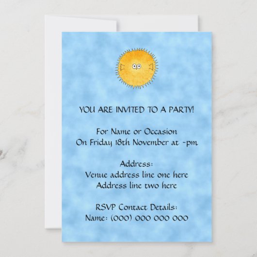 Porcupine Fish. Kaart (Achterkant)