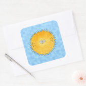 Porcupine Fish. Vierkante Sticker (Envelop)