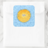 Porcupine Fish. Vierkante Sticker (Tas)