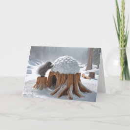 PORCUPINE IGLOO WINTER - OUDE STRONK FEESTDAGEN KAART