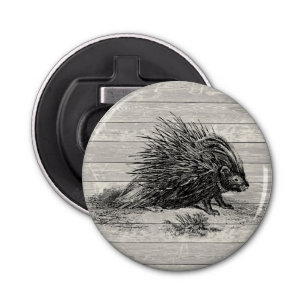  Porcupine Illustratie Button Flesopener