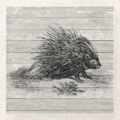  Porcupine Illustratie Glazen Onderzetter (Voorkant)