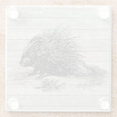  Porcupine Illustratie Glazen Onderzetter (Achterkant)