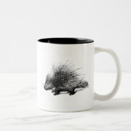 Porcupine  illustratie tweekleurige koffiemok
