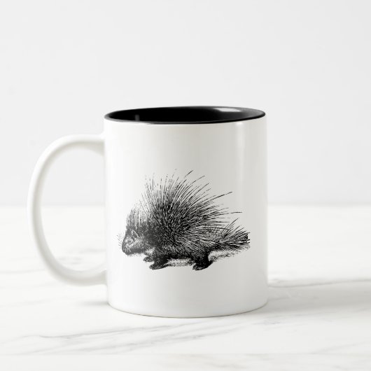 Porcupine  illustratie tweekleurige koffiemok (Links)