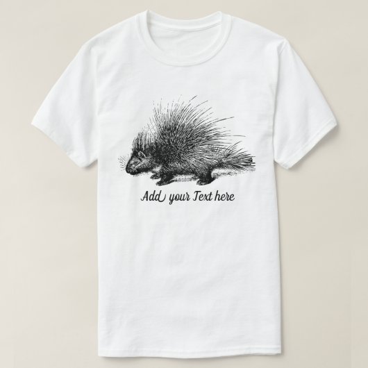 Porcupine Illustration personalizable Mannen T-Shi T-shirt (Design voorkant)