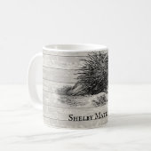 Porcupine Illustration Personalized Koffiemok (Voorkant links)