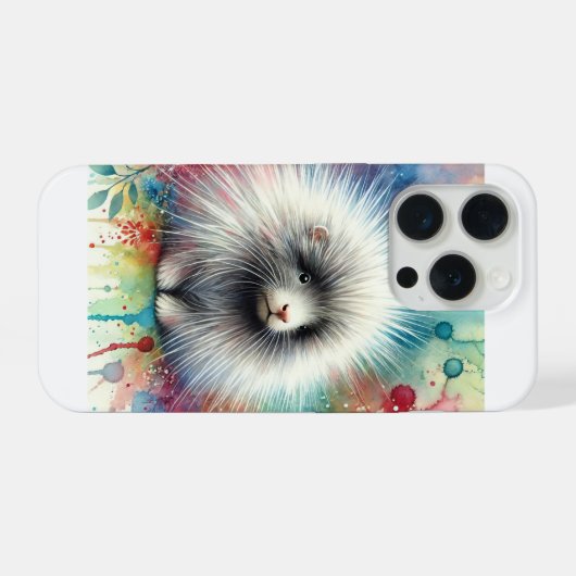 Porcupine in a Tranquil Forest 210624AREF125 - Wat iPhone Hoesje (Achterkant horizontaal)