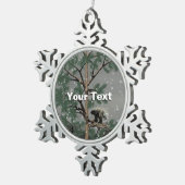 Porcupine in een pijnboom tin sneeuwvlok ornament (Rechts)