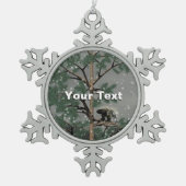 Porcupine in een pijnboom tin sneeuwvlok ornament (Voorkant)