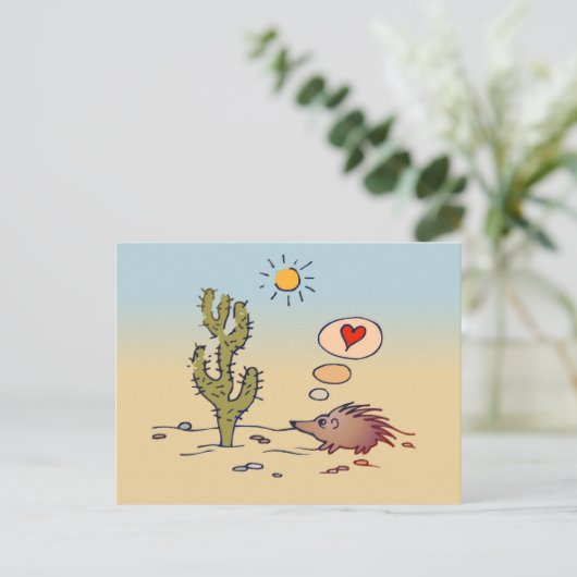 Porcupine Love Briefkaart (Staand voorkant)