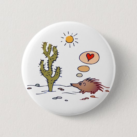 Porcupine Love Ronde Button 5,7 Cm (Voorkant)