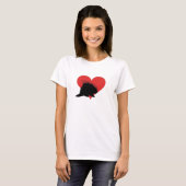 Porcupine met een groot rood hart t-shirt (Voorkant volledig)