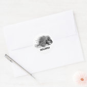 Porcupine met naam, speciaal op school Ronde Sticker (Envelop)