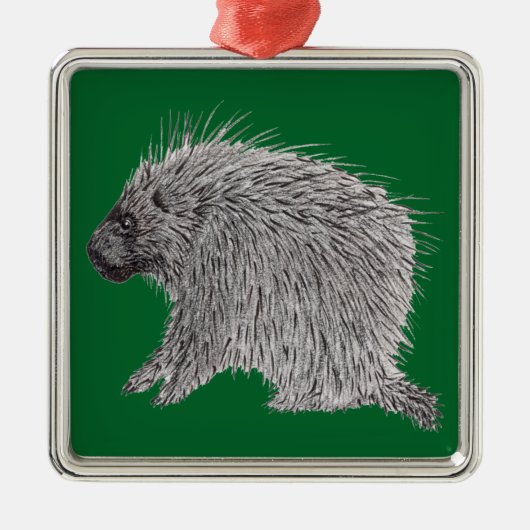 Porcupine Metalen Ornament (Voorkant)