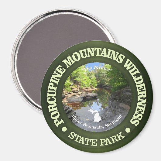 Porcupine Mountains Wilderness SP Magneet (Voorkant / Achterkant)