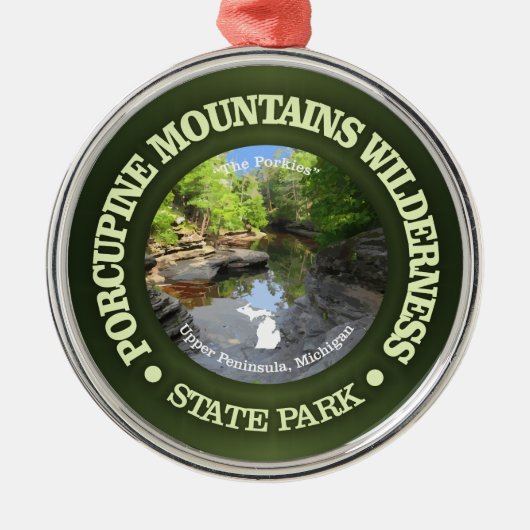 Porcupine Mountains Wilderness SP Metalen Ornament (Voorkant)