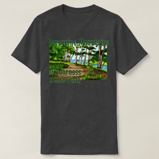 Porcupine Mountains Wilderness State Park MI T-shirt (Design voorkant)