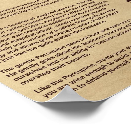 PORCUPINE MYTHOLOGY POSTER (Hoek)