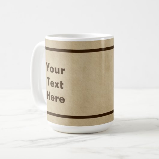 Porcupine op oud papier koffiemok (Voorkant links)