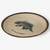 Porcupine op oud papier papieren bordje (Gekanteld)