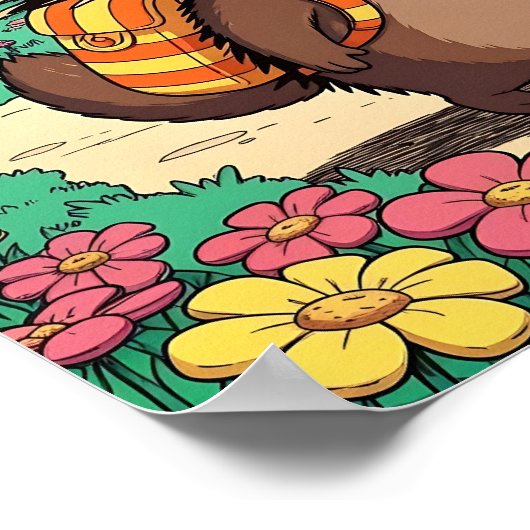 porcupine | Schattigee Cartoon Kind Nursery Art Poster (Hoek)