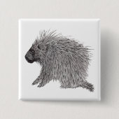 Porcupine Vierkante Button 5,1 Cm (Voorkant)