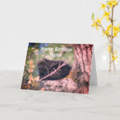 Porcupine Wildlife - Aangepaste verjaardag Kaart (Gele Bloem)