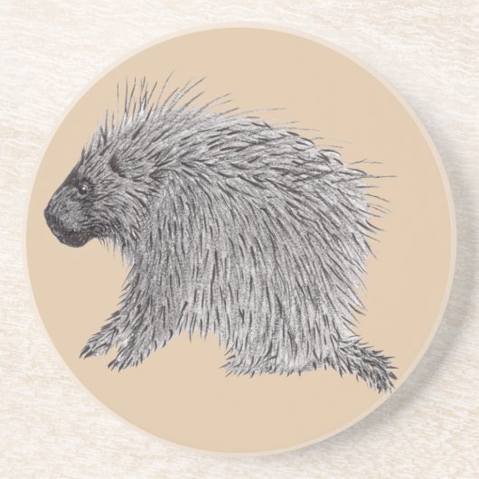 Porcupine Zandsteen Onderzetter (Voorkant)