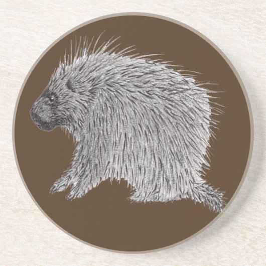Porcupine Zandsteen Onderzetter (Voorkant)