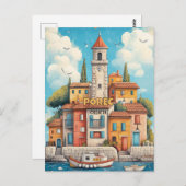 Porec Kroatië Republiek Reizen Briefkaart (Voorkant / Achterkant)