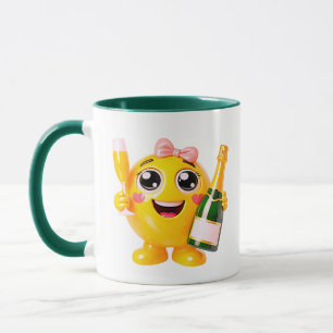 Poreceleinen Emoji met Glimlach Viering Illustrati Mok