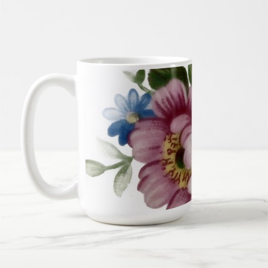 Porelein geïnspireerde bloem koffiemok (Links)