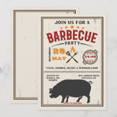 Pork BBQ-uitnodigingen Kaart (Voorkant / Achterkant)