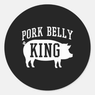 Pork Belly King Funny Byrbecue Ronde Sticker