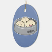 Pork Bun dim sum Chinees ontbijt gestoomd bq bun Keramisch Ornament (Links)