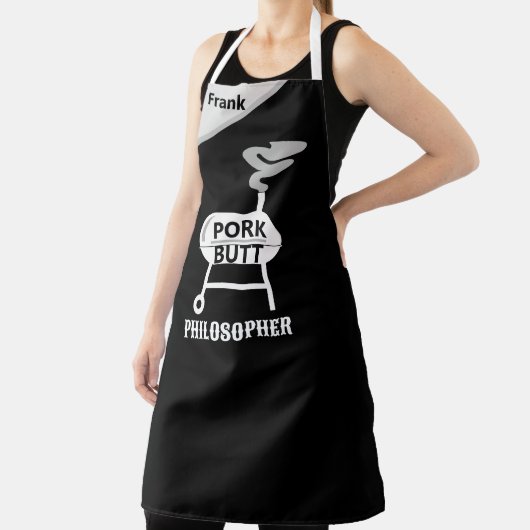 "Pork Butt Philosopher" Apron - BBQ Wisdom Schort (Insitu)