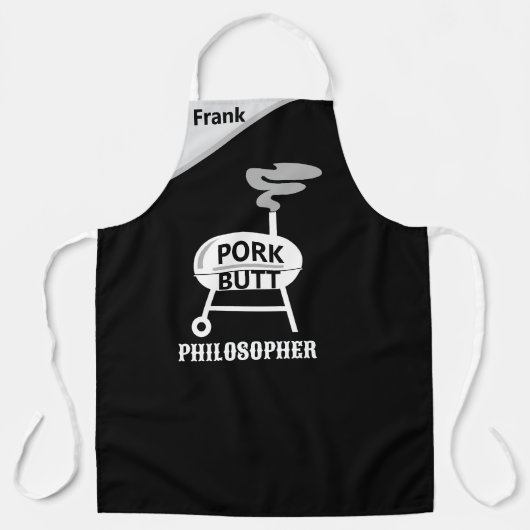"Pork Butt Philosopher" Apron - BBQ Wisdom Schort (Voorkant)
