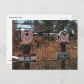 Pork Chop, Fun Pigs, Idaho Funny Signs Briefkaart (Voorkant / Achterkant)