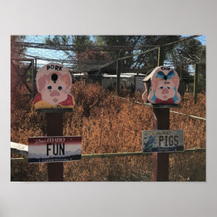 Pork Chop, Fun Pigs, Idaho Funny Signs Poster