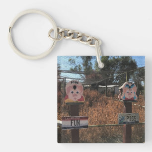 Pork Chop, Fun Pigs, Idaho Funny Signs Sleutelhanger