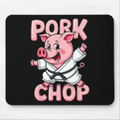 Pork Chop Funny Karate Pig Martial  Muismat (Voorkant)